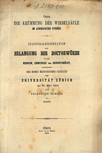 Deckblatt der Doktorarbeit von Johann Friedrich Horner