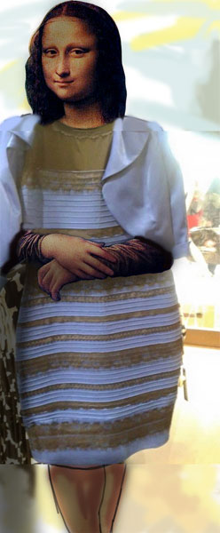 Kleid weiß gold - wenn man es verschattet sieht