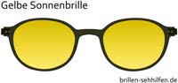 Sonnenbrille mit gelb getöntem Glas